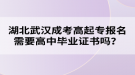 湖北武漢成考高起專報名需要高中畢業(yè)證書嗎？