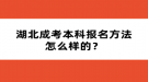 湖北成考本科報名方法怎么樣的？