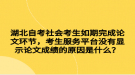 湖北自考社會考生如期完成論文環(huán)節(jié)，考生服務(wù)平臺沒有顯示論文成績的原因是什么？