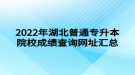 2022年湖北普通專升本院校成績查詢網址匯總