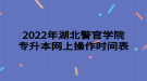 2022年湖北警官學院專升本網上操作時間表