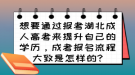 想要通過報考湖北成人高考來提升自己的學(xué)歷，成考報名流程大致是怎樣的?