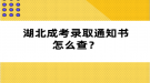 湖北成考錄取通知書怎么查？