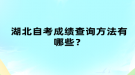 湖北自考成績(jī)查詢方法有幾種？