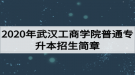 2020年武漢工商學(xué)院普通專升本招生簡章