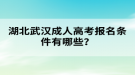 湖北武漢成人高考報名條件有哪些？