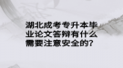 湖北成考專升本畢業(yè)論文答辯有什么需要注意安全的？