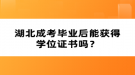 湖北成考畢業(yè)后能獲得學(xué)位證書嗎？