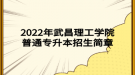 2022年武昌理工學(xué)院普通專升本招生簡(jiǎn)章