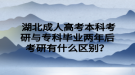  湖北成人高考本科考研與?？飘厴I(yè)兩年后考研有什么區(qū)別？