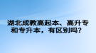 湖北成教高起本、高升專和專升本，有區(qū)別嗎？