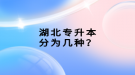 湖北專升本分為幾種？