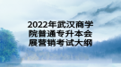 2022年武漢商學(xué)院普通專升本會(huì)展?fàn)I銷考試大綱