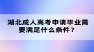 湖北成人高考申請畢業(yè)需要滿足什么條件？