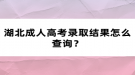 湖北成人高考錄取結(jié)果怎么查詢？