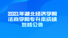 2021年湖北經濟學院法商學院專升本成績復核公告