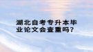 湖北自考專升本畢業(yè)論文會查重嗎？