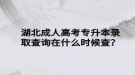 湖北成人高考專升本錄取查詢?cè)谑裁磿r(shí)候查？