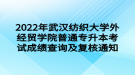 2022年武漢紡織大學(xué)外經(jīng)貿(mào)學(xué)院普通專升本考試成績(jī)查詢及復(fù)核通知