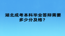 湖北成考本科畢業(yè)答辯需要多少分及格？