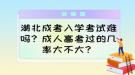 湖北成考入學考試難嗎？成人高考過的幾率大不大？