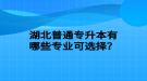 湖北普通專升本有哪些專業(yè)可選擇？