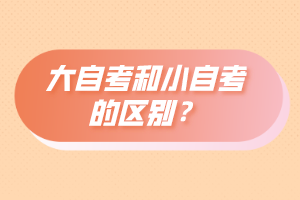 大自考和小自考有什么區(qū)別？