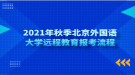 2021年秋季北京外國語大學遠程教育報考流程