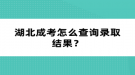 湖北成考怎么查詢錄取結果？