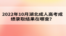 2022年10月湖北成人高考成績(jī)錄取結(jié)果在哪查？