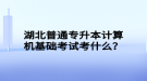 湖北普通專升本計算機基礎(chǔ)考試考什么？