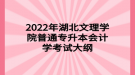 2022年湖北文理學(xué)院普通專(zhuān)升本會(huì)計(jì)學(xué)考試大綱