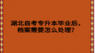 湖北自考專升本畢業(yè)后，檔案需要怎么處理？