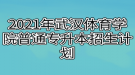 2021年武漢體育學(xué)院普通專升本招生計劃