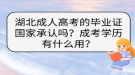 湖北成人高考的畢業(yè)證國家承認(rèn)嗎？成考學(xué)歷有什么用？