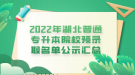 2022年湖北普通專升本院校預錄取名單公示匯總