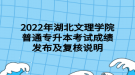 2022年湖北文理學(xué)院普通專升本考試成績(jī)發(fā)布及復(fù)核說明