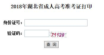 2018年湖北成人高考準(zhǔn)考證打印入口