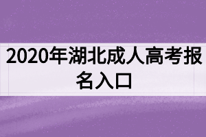 2020年湖北成人高考報(bào)名入口