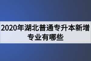 2020年湖北普通專升本新增專業(yè)有哪些？