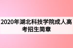 2020年湖北科技學院成人高考招生簡章