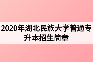 2020年湖北民族大學(xué)普通專升本招生簡章