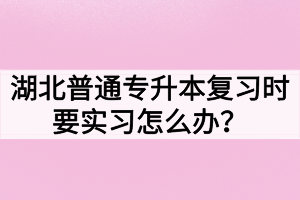 湖北普通專升本復習時要實習怎么辦？