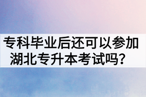 ?？飘厴I(yè)后還可以參加湖北專升本考試嗎？