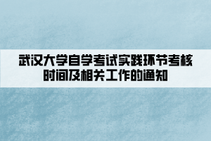 武漢大學自學考試實踐環(huán)節(jié)考核時間及相關(guān)工作的通知