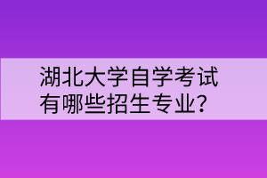 湖北大學自學考試有哪些招生專業(yè)？