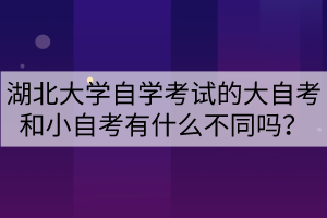 湖北大學(xué)自學(xué)考試的大自考和小自考有什么不同嗎？