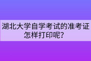 湖北大學(xué)自學(xué)考試的準(zhǔn)考證怎樣打印呢？