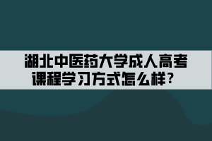 湖北中醫(yī)藥大學(xué)成人高考課程學(xué)習(xí)方式怎么樣？