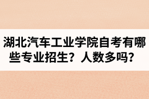 湖北汽車工業(yè)學(xué)院自學(xué)考試有哪些專業(yè)招生？招生人數(shù)多嗎？